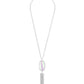 Rayne Silver Long Pendant Necklace In Dichroic Glass