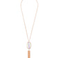 Rayne Rose Gold Long Pendant Necklace In Dichroic Glass