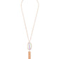 Rayne Rose Gold Long Pendant Necklace In Dichroic Glass