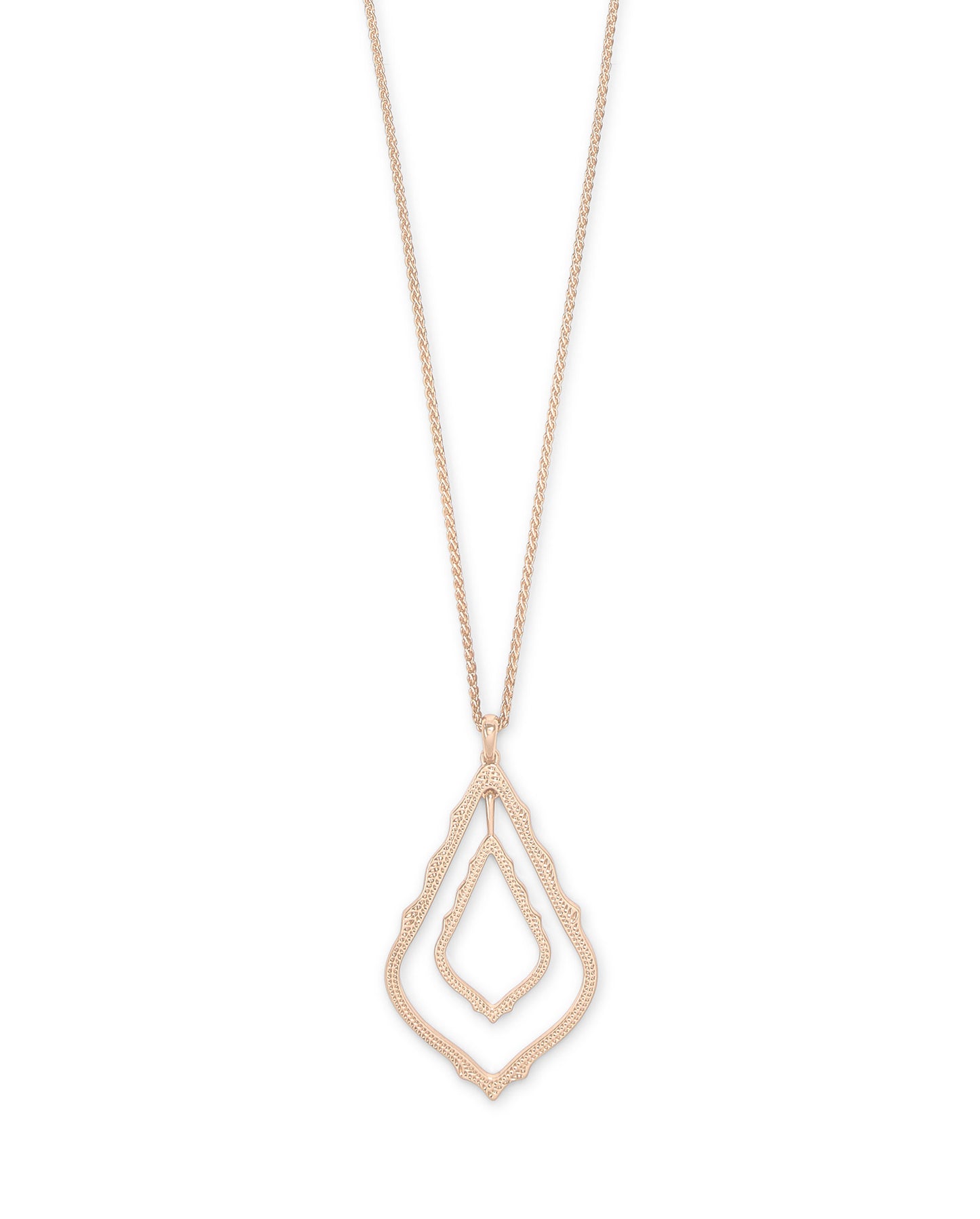 Simon Long Pendant Necklace In Rose Gold