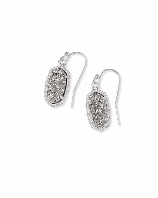 Lee Earring Rhodium Platinum Drusy - She Chester