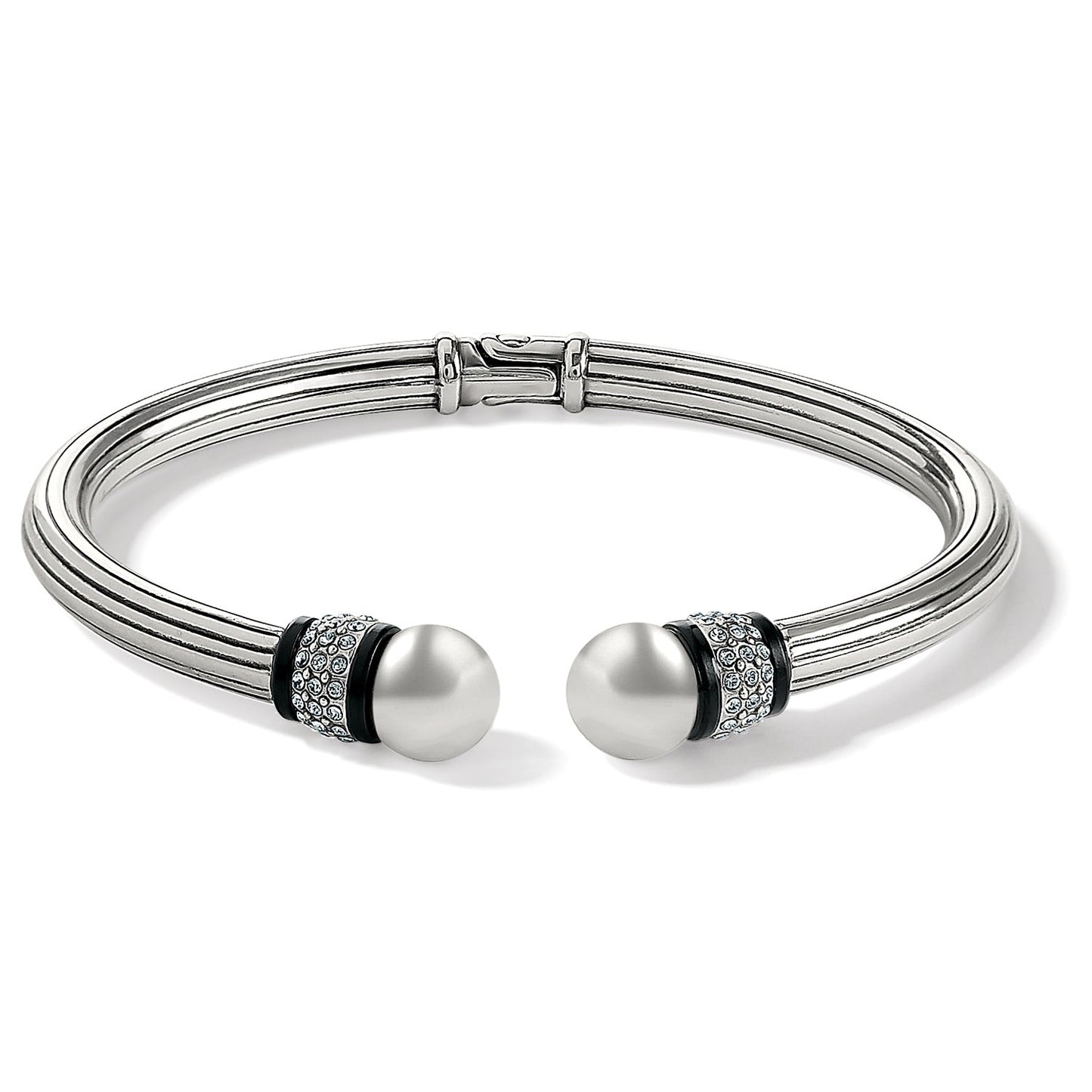 Meridian Black Open Hinge Bracelet - JF0009 - She Chester