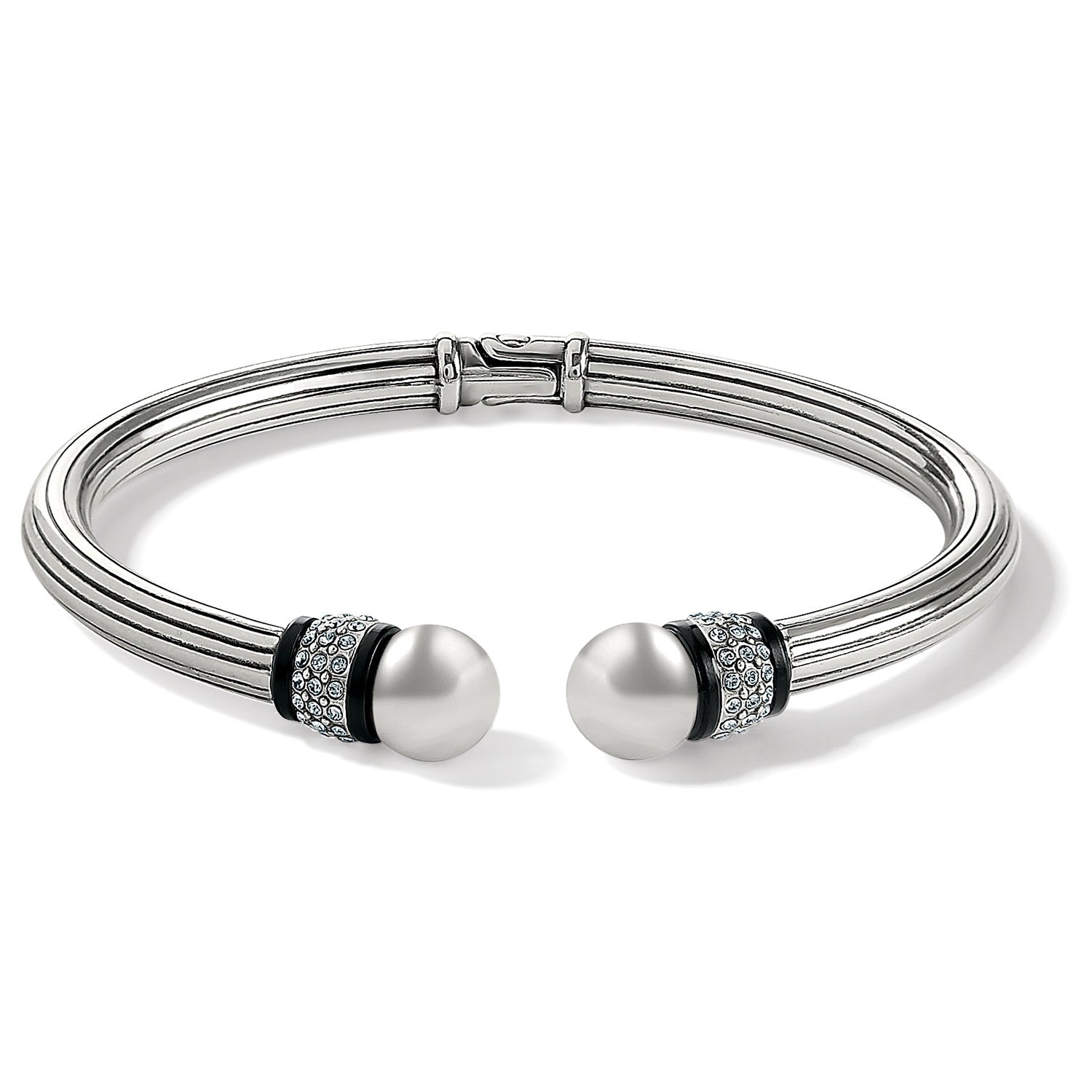 Meridian Black Open Hinge Bracelet - JF0009 - She Chester