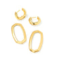 DANIELLE LINK EARRINGS GOLD/RHODIUM MIXED METAL