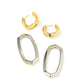 DANIELLE LINK EARRINGS GOLD/RHODIUM MIXED METAL