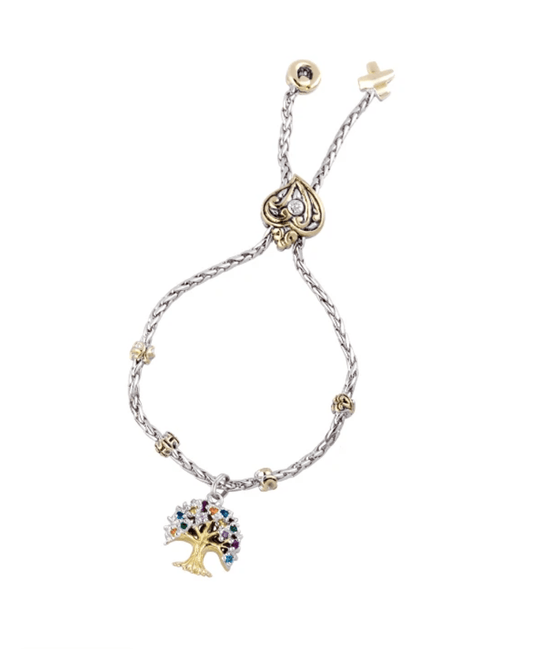 Multicolor Tree of Life Adjustable Bracelet B5075 - AMUL - She Chester