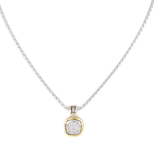 Nouveau 8x8 Cushion Pavé Pendent with Chain K5133 - AF03 - She Chester