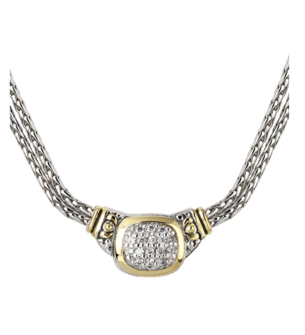 Nouveau CZ Double Strand Necklace N3899 - AF03 - She Chester