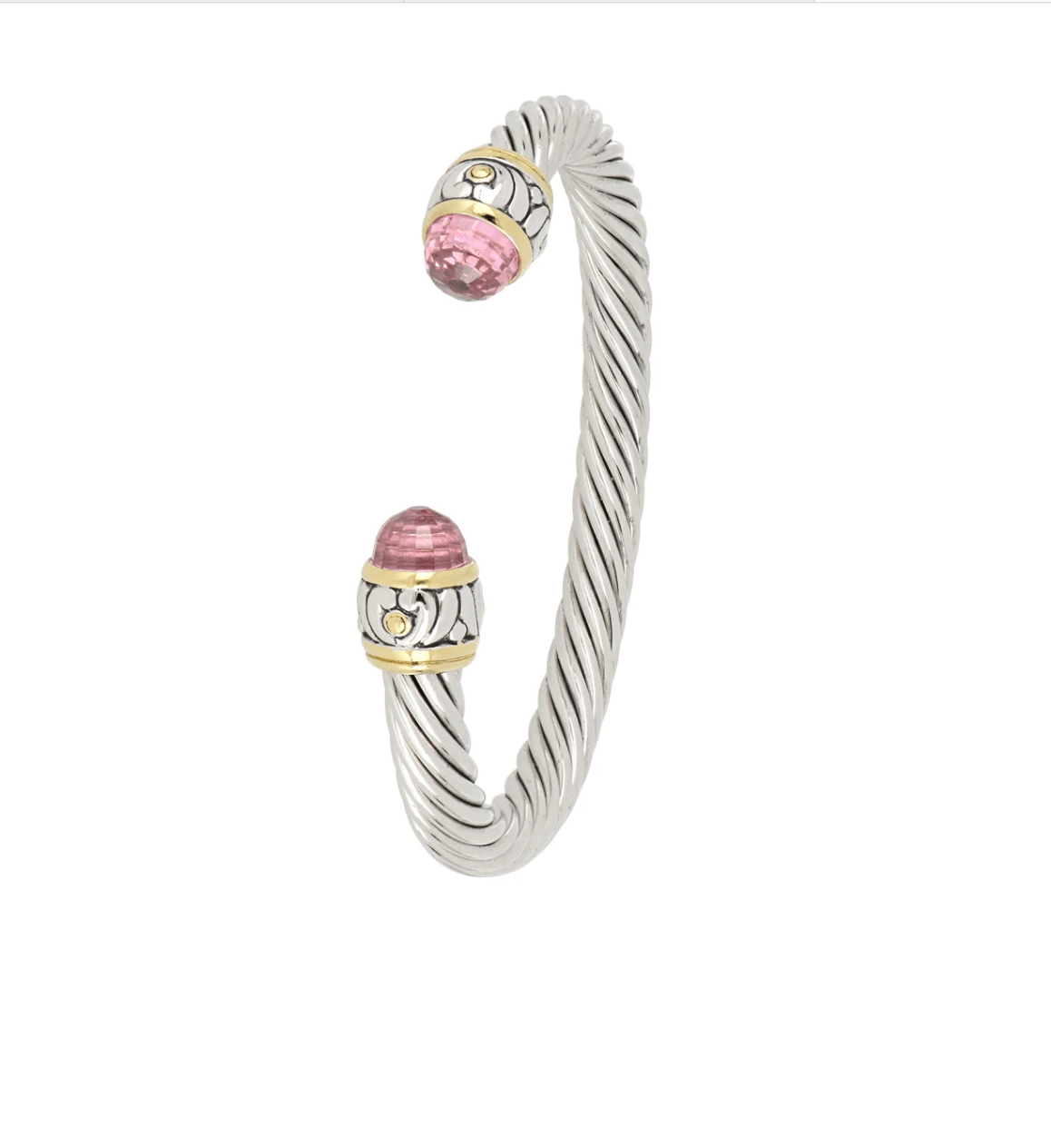 Nouveau Large Wire Cuff Bracelet - Pink B1023 - AH00 - She Chester
