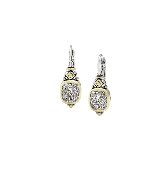 Nouveau Pavé Verticle French Wire Earrings F3930 - AF00 - She Chester