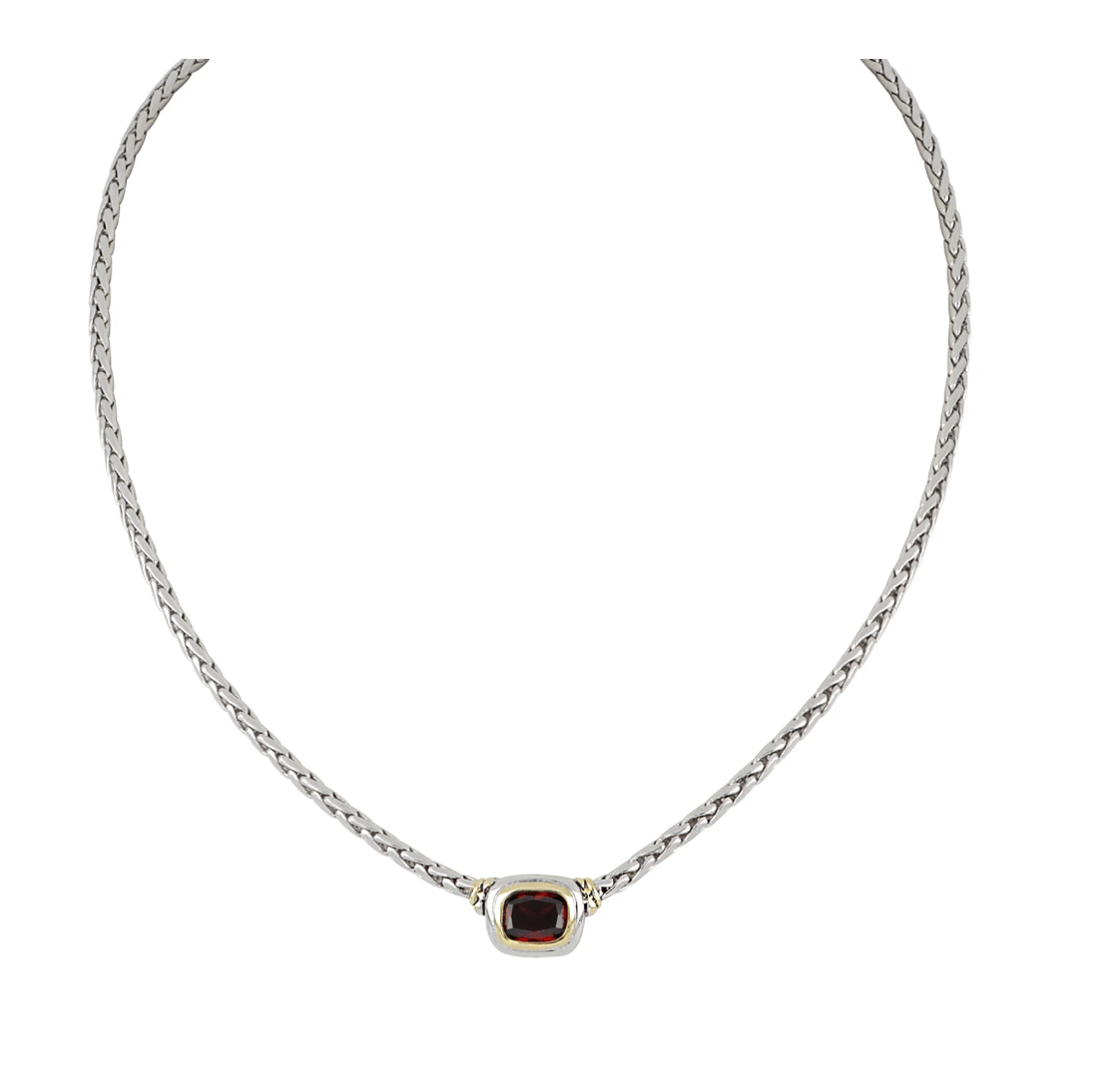 Nouveau Single Strand Necklace Garnet N2833 - AN00 Necklace - She Chester