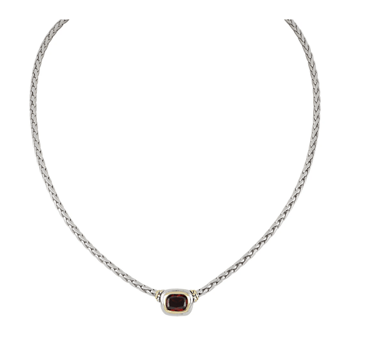Nouveau Single Strand Necklace Garnet N2833 - AN00 Necklace - She Chester