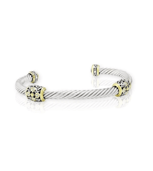 O - Link Collection Filigree Twist Wire Station Bracelet B3748 - A0F0 - She Chester
