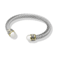 Ocean Images Collection Large Pearl Wire Cuff Bracelet B2857 - AB00 - She Chester