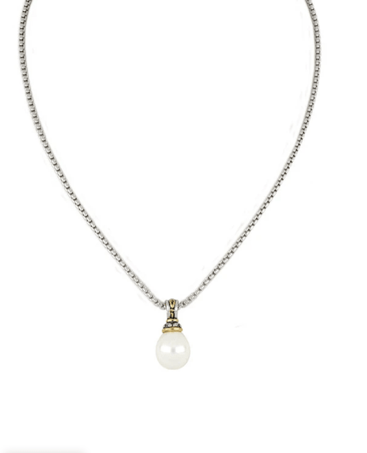 Ocean Images Collection Seashell Pearl Slider with Chain K3471 - AB00 - She Chester