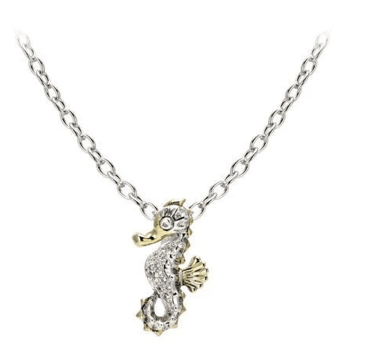 Ocean Images Seaside Collection Pavé Seahorse Slider with Chain K3911 - AF03 - She Chester