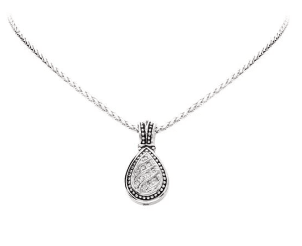 Ocean Images Sparkling Seas Pavé Teardrop Slider with Chain K3847 - RF03 - She Chester