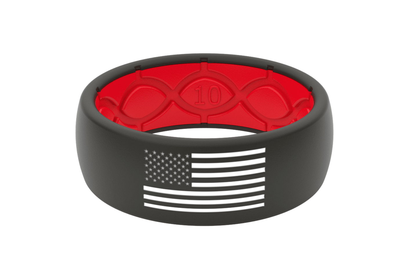 Original Hero Black/Red Flag Groove Ring - She Chester
