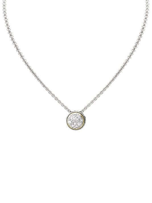 OVAL LINK COLLECTION LANNA SOLITAIRE PAVÉ NECKLACE - She Chester