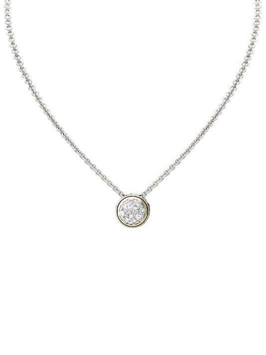 OVAL LINK COLLECTION LANNA SOLITAIRE PAVÉ NECKLACE - She Chester