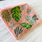 Palm Leaves Light Pink Beaded Pouch - She Chester