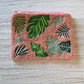Palm Leaves Light Pink Beaded Pouch - She Chester