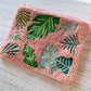 Palm Leaves Light Pink Beaded Pouch - She Chester