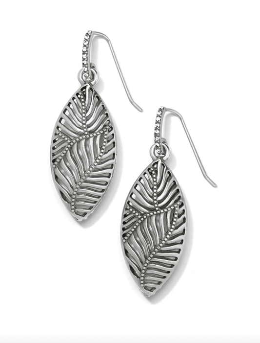 Palmetto Silver Leaf Drop Earrings - JA9270 - She Chester