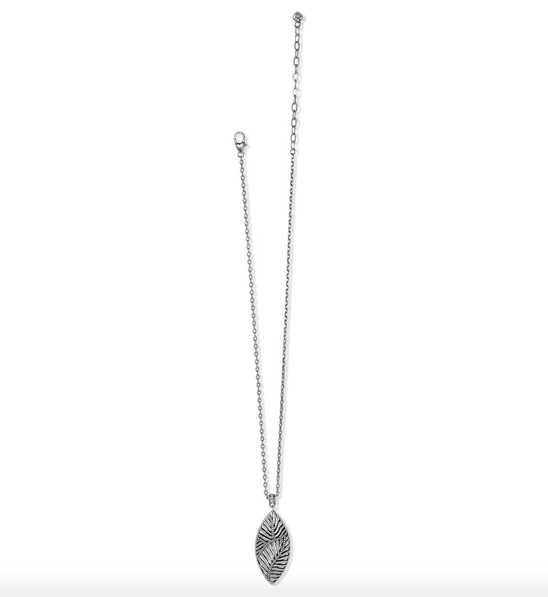 Palmetto Silver Long Necklace - JM7285 - She Chester