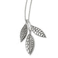 Pebble Leaf Long Silver Necklace - JM7302 - She Chester