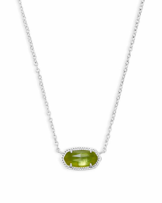 Elisa Necklace Rhodium Peridot Illusion