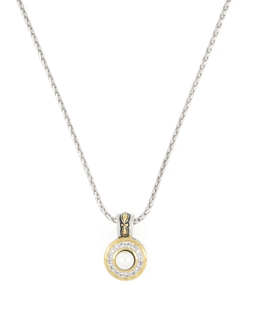 Pérola Pavé & White Seashell Pearl Pendant with Chain K5128 - ABF3 - She Chester