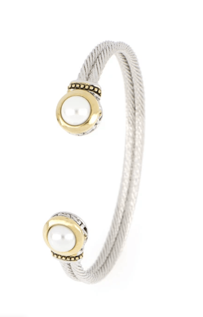 Pérola White Seashell Pearl Cuff Bracelet B5125 - AB00 - She Chester