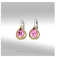 Pink Oval Link Collection French Wire EarringsF3447 - AH00 - She Chester