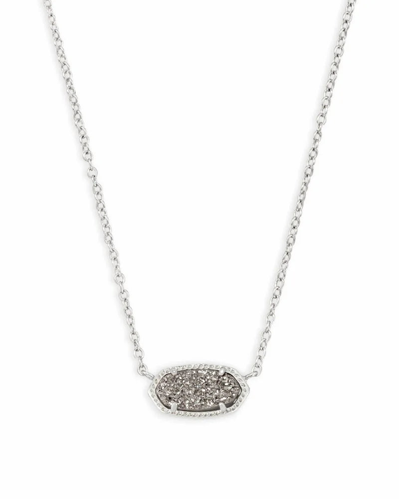Elisa 20" Rhodium Platinum Drusy Necklace