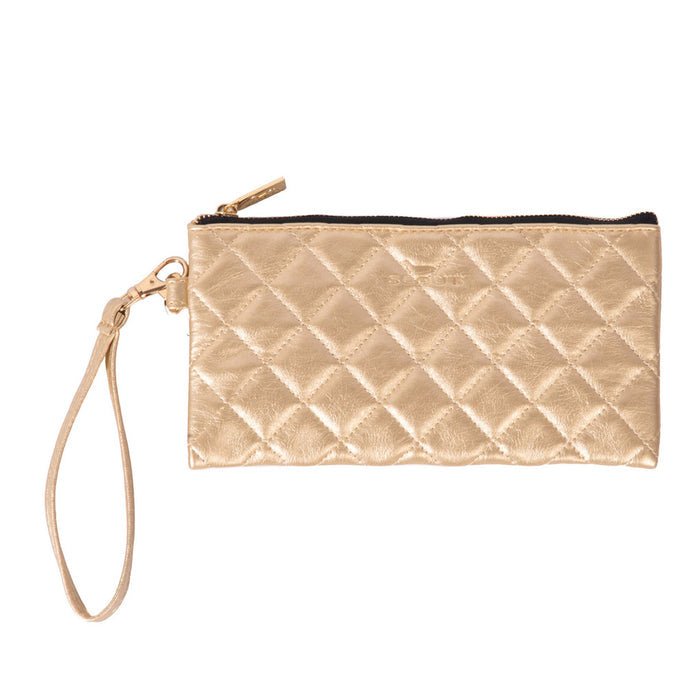 Quilted Gold Kate Wristlet - She Chester