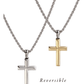 Reversible Gold / Rhodium Cross Necklace K5044 - A005 - She Chester