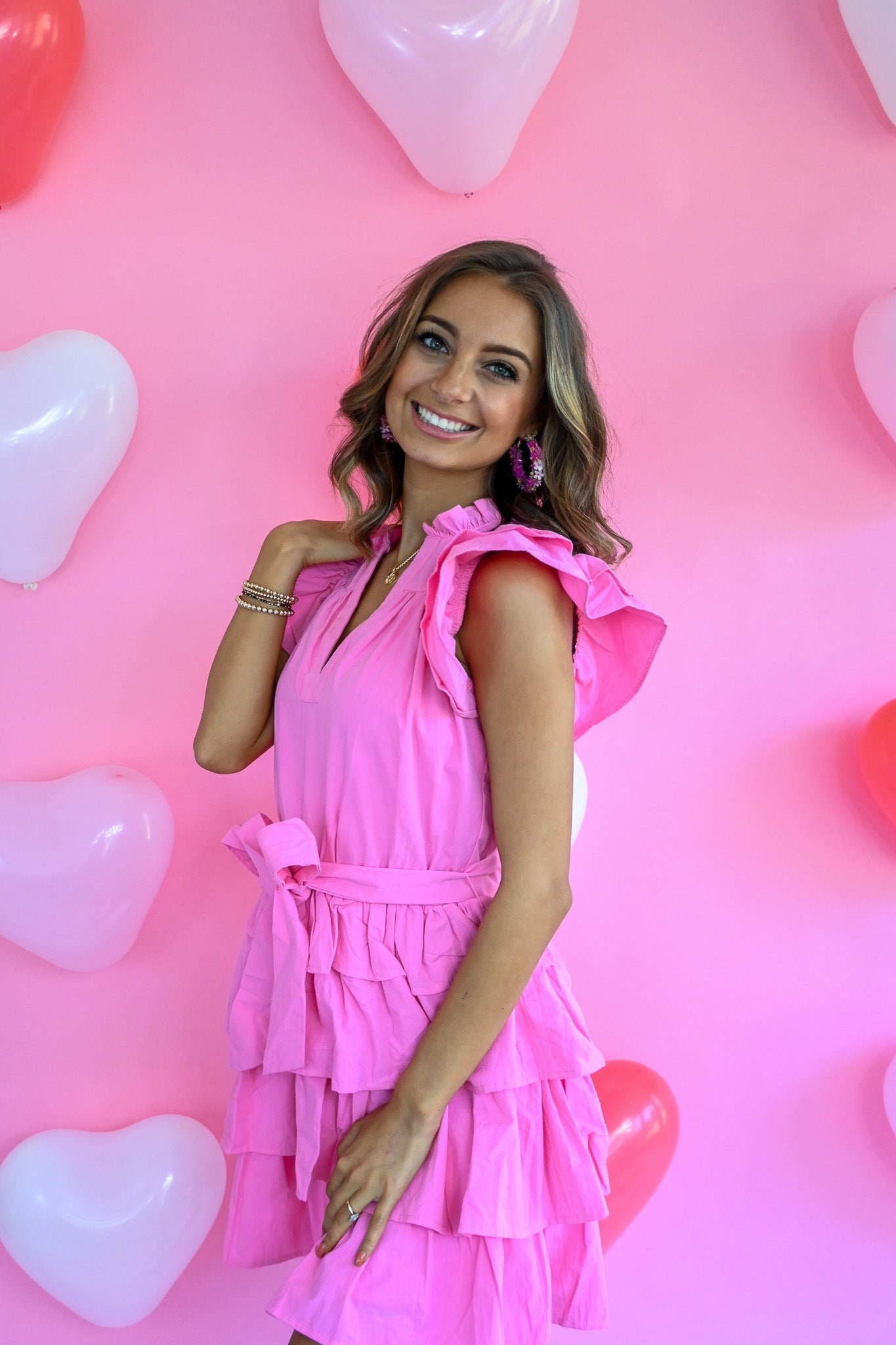Rewind The Night Pink Tiered Dress - She Chester