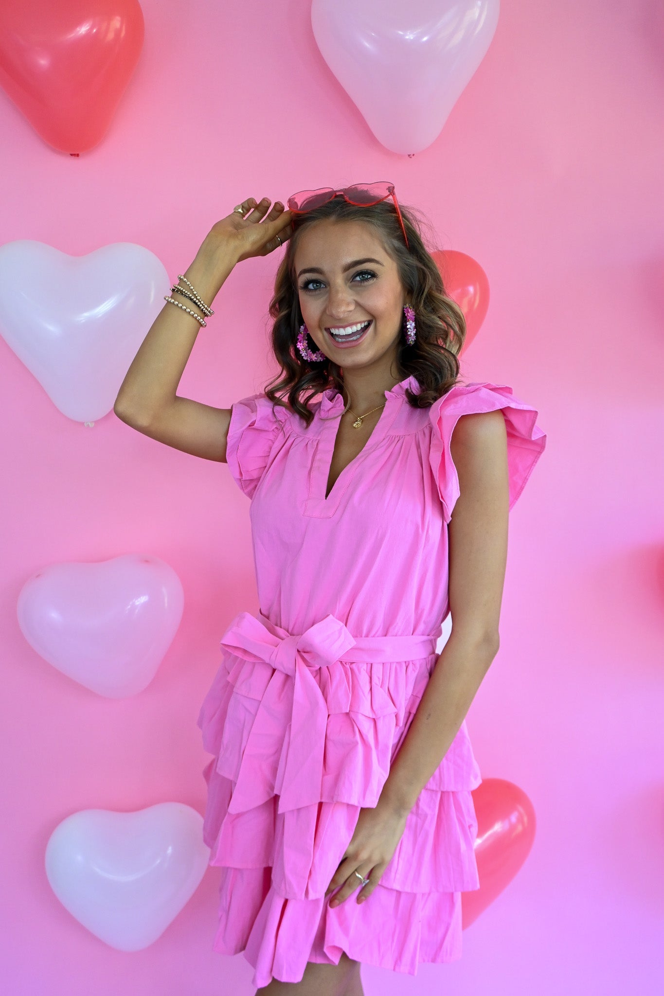 Rewind The Night Pink Tiered Dress - She Chester