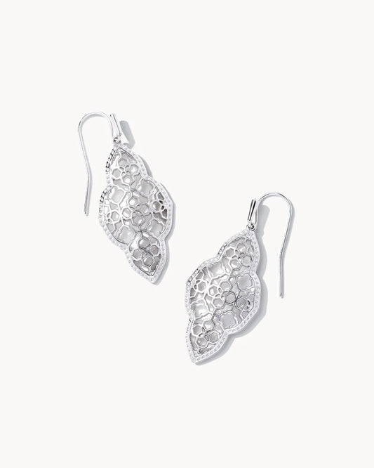 Abbie Drop Earrings Rhodium Metal