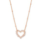 Ari Heart Rose Gold White Crystal Necklace