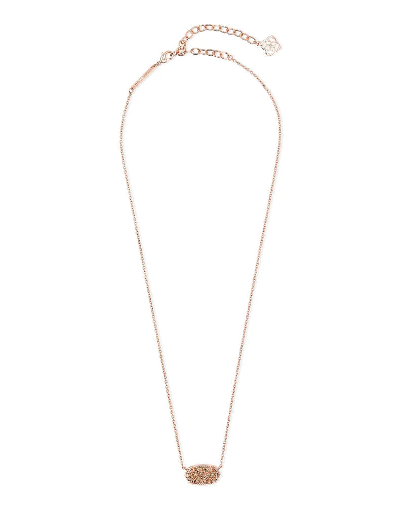 Elisa 20 RSG Rose Gold Drusy Necklace She Chester