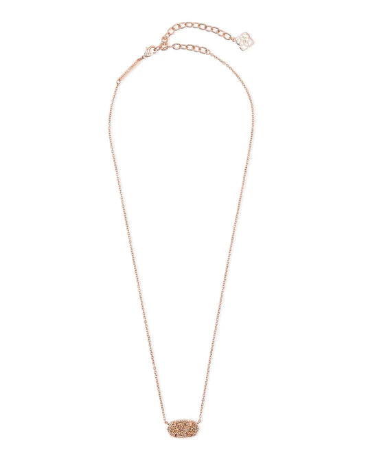 Elisa 20" RSG Rose Gold Drusy Necklace