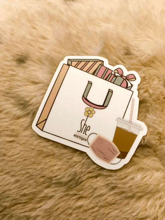 She Chester Mask Coffe Shop Sticker - She Chester