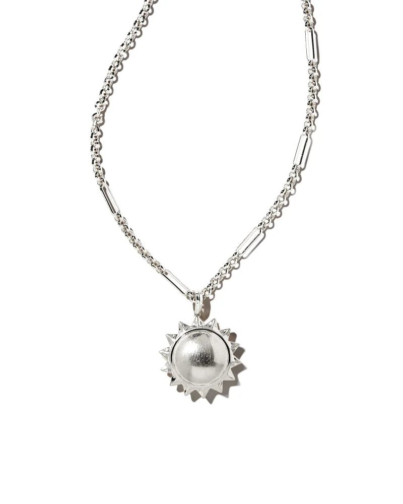 Sienna Sun Pendant Rhod Necklace - She Chester