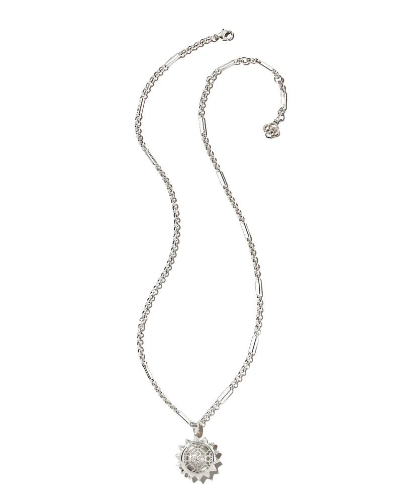 Sienna Sun Pendant Rhod Necklace - She Chester