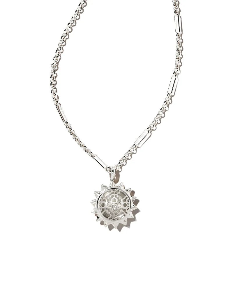 Sienna Sun Pendant Rhod Necklace - She Chester