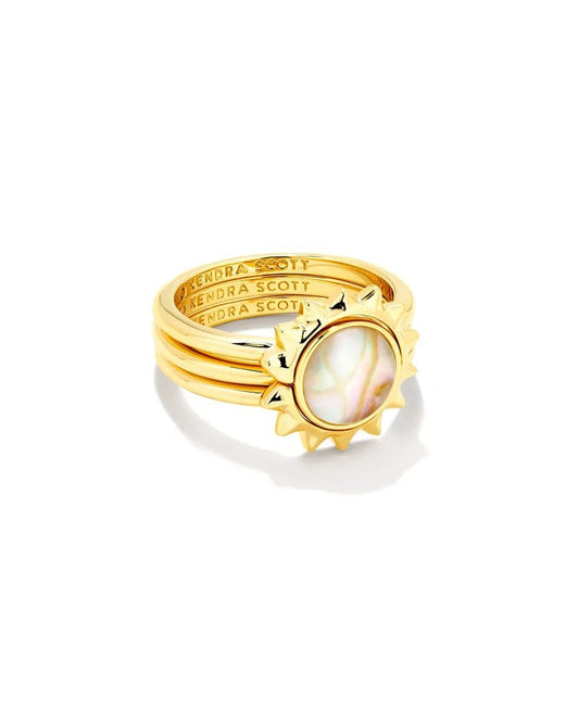 Sienna Sun Ring - Gold Iridescent Abalone - sz 9 - She Chester