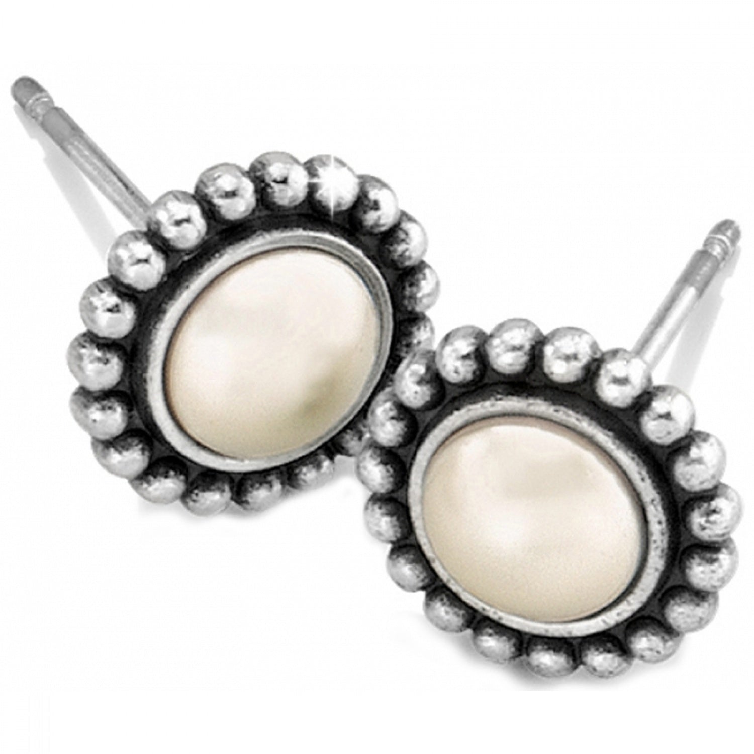 Silver Pearl Luster Mini Post Earrings - J20902 - She Chester
