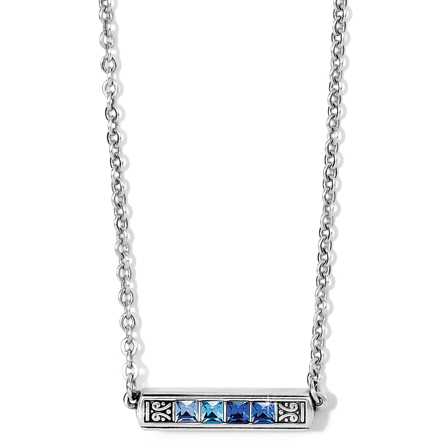 Spectrum Light Blue Bar Necklace - JM6763 - She Chester